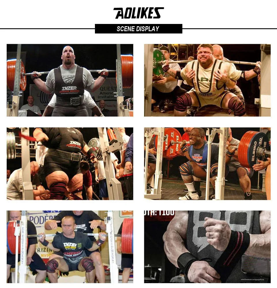 AOLIKES Weightlifting Wrist Wraps | Professional Support & Thumb Loop | Powerlifting & Gym