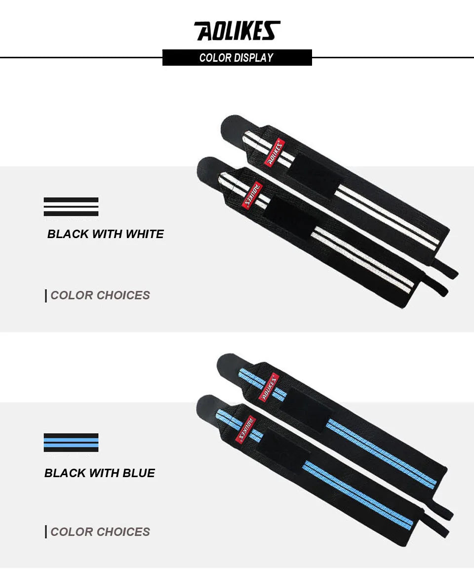 AOLIKES Weightlifting Wrist Wraps | Professional Support & Thumb Loop | Powerlifting & Gym