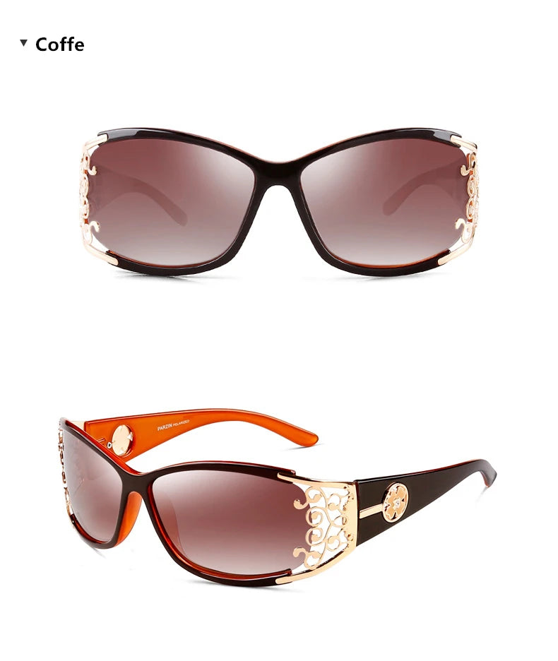 PARZIN Gafas de Sol Polarizadas para Mujer | Marco Hueco Vintage | Modelo PZ18