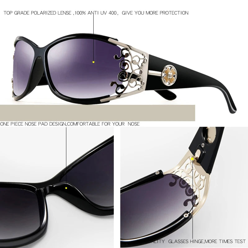 PARZIN Gafas de Sol Polarizadas para Mujer | Marco Hueco Vintage | Modelo PZ18