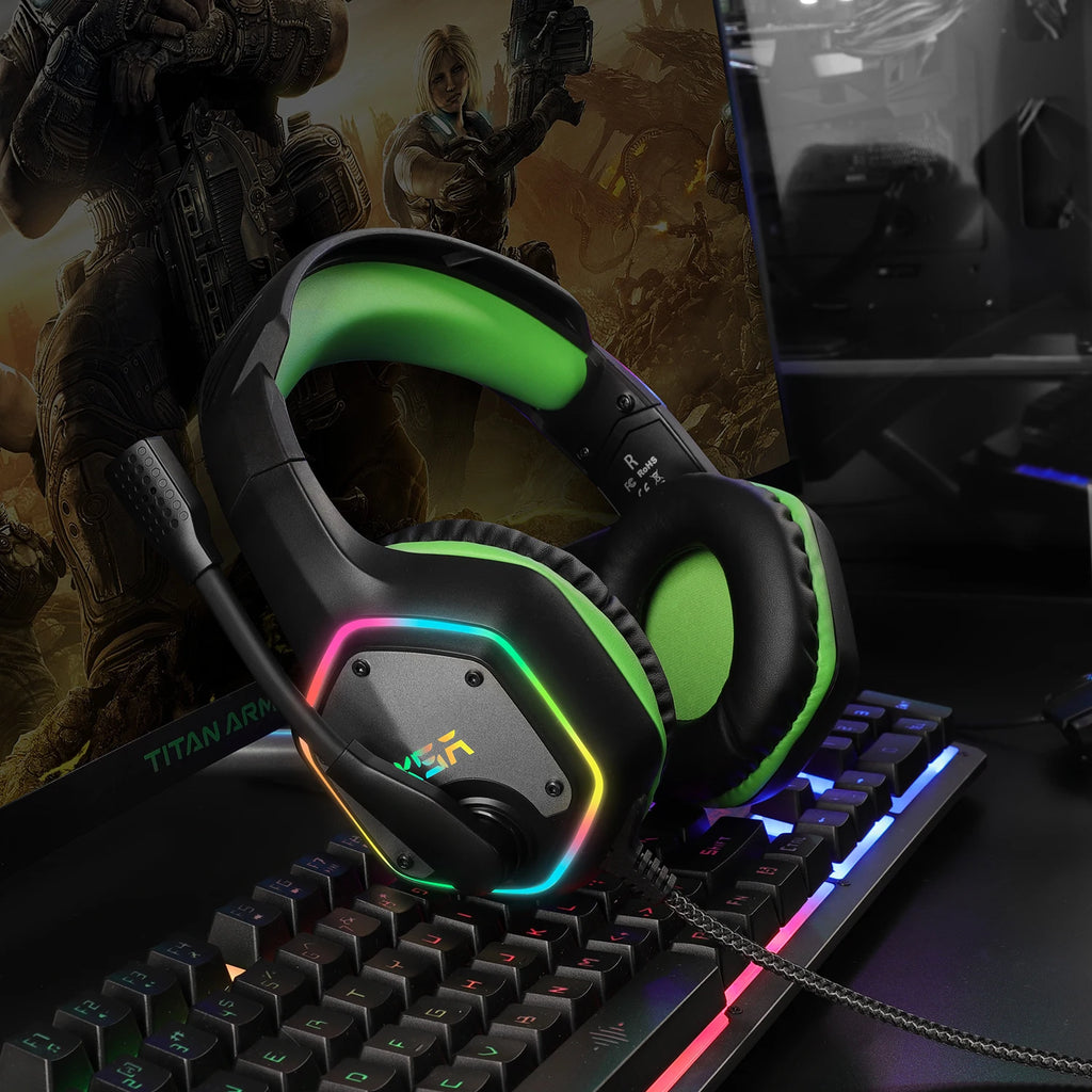 Audífonos Gaming EKSA E1000 | 7.1 Surround | USB | RGB | Micrófono Cancelación de Ruido | PC/PS4/PS5 | EKSA E1000 Gaming Headset 7.1 Surround USB RGB Noise Cancelling Mic