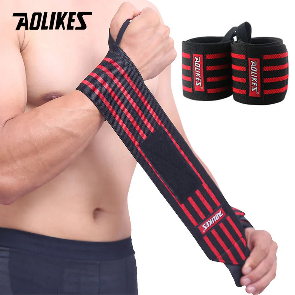 AOLIKES Weightlifting Wrist Wraps | Professional Support & Thumb Loop | Powerlifting & Gym