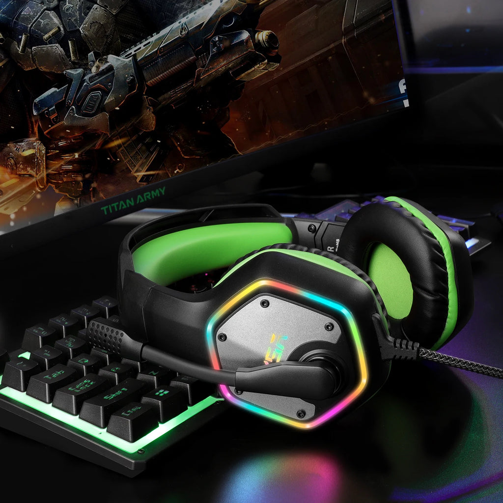 Audífonos Gaming EKSA E1000 | 7.1 Surround | USB | RGB | Micrófono Cancelación de Ruido | PC/PS4/PS5 | EKSA E1000 Gaming Headset 7.1 Surround USB RGB Noise Cancelling Mic
