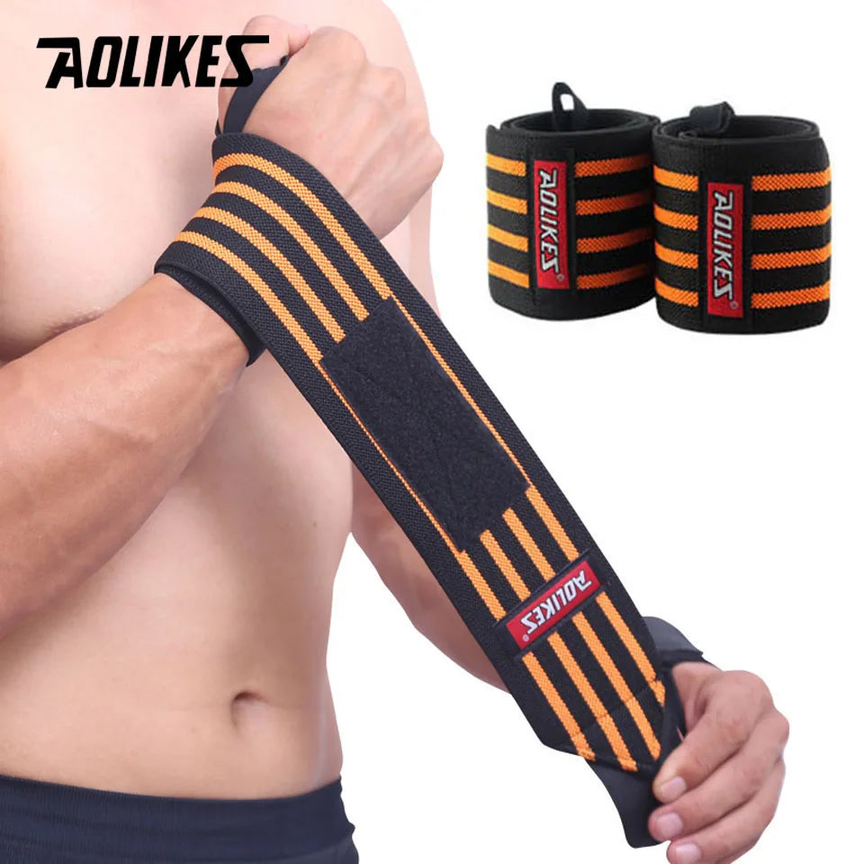 AOLIKES Weightlifting Wrist Wraps | Professional Support & Thumb Loop | Powerlifting & Gym
