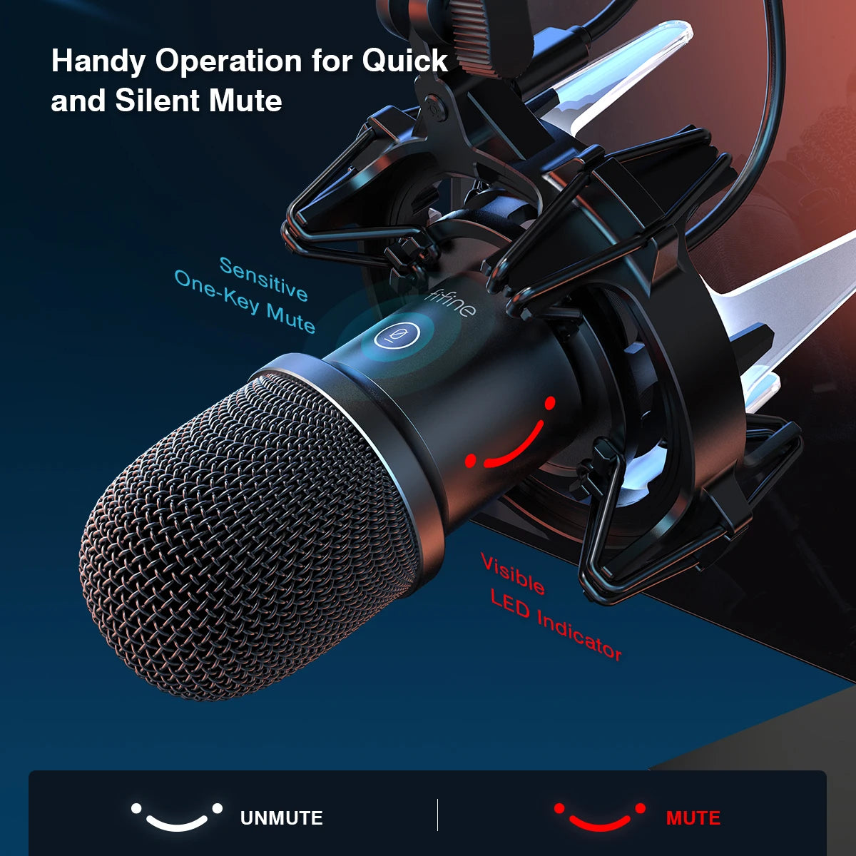 FIFINE K651 USB Dynamic Microphone Kit | Boom Arm | RGB Shock Mount | Cardioid | Streaming & Podcast