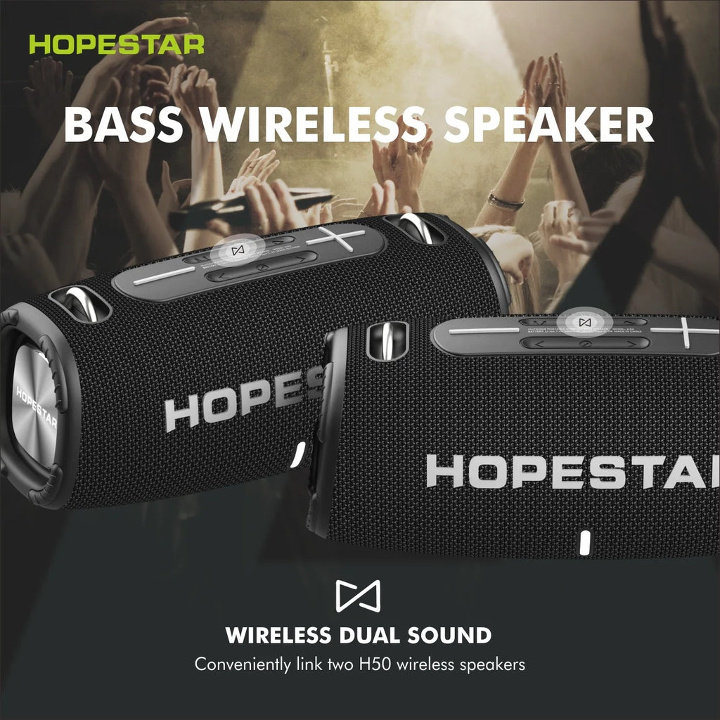 HOPESTAR H50 | Bocina Bluetooth Portátil 40W | Impermeable TWS Radio FM