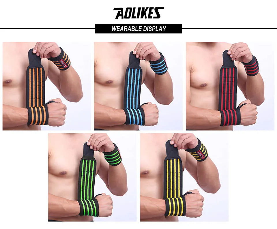 AOLIKES Weightlifting Wrist Wraps | Professional Support & Thumb Loop | Powerlifting & Gym