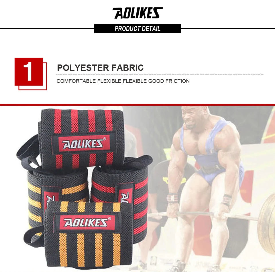 AOLIKES Weightlifting Wrist Wraps | Professional Support & Thumb Loop | Powerlifting & Gym
