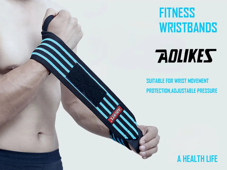 AOLIKES Weightlifting Wrist Wraps | Professional Support & Thumb Loop | Powerlifting & Gym