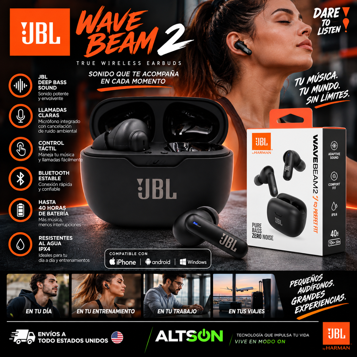 JBL Wave Beam 2 TWS Earbuds | Bluetooth | Mic