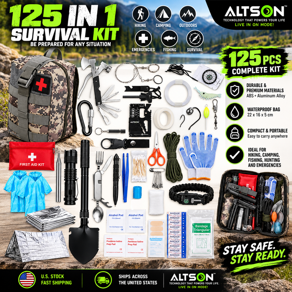 125-in-1 Survival Kit – Complete Emergency & Outdoor Gear Set