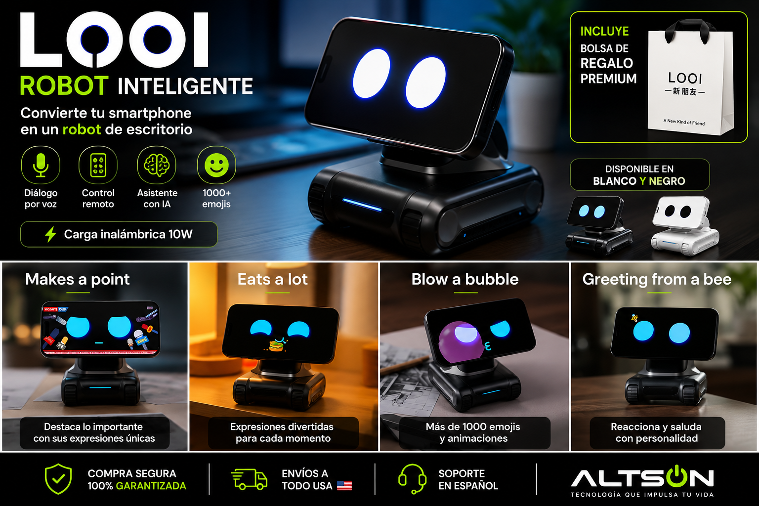 LOOI Robot — AI Mini Robot with Voice & ChatGPT | Smart Learning Companion