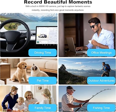 Gafas inteligentes con IA, correa, cámara, traducción de fotos, reconocimiento Bluetooth