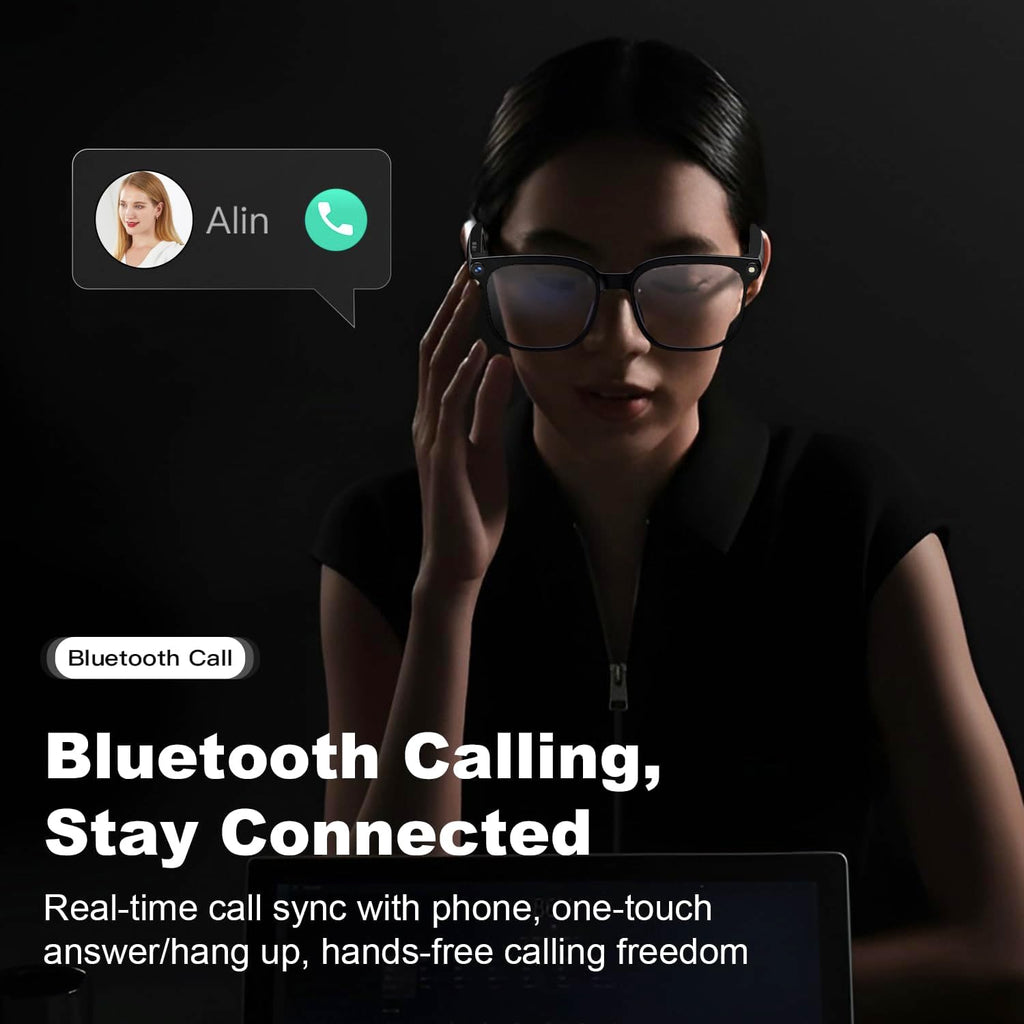 Gafas inteligentes con IA, correa, cámara, traducción de fotos, reconocimiento Bluetooth