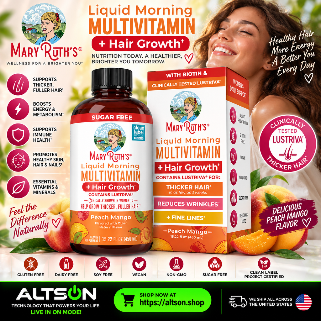 MaryRuth Organics Multivitamínico Líquido | Biotina 10,000 mcg, Cabello, Piel y Uñas