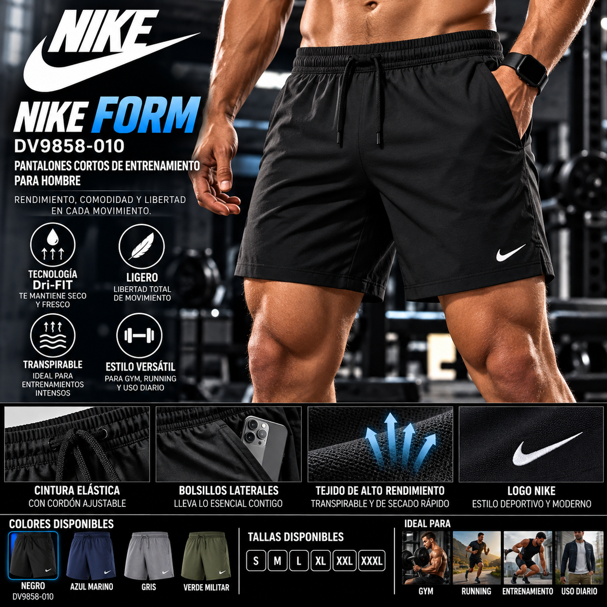 Nike DV9858-010 | Men's Linerless Shorts | Training
