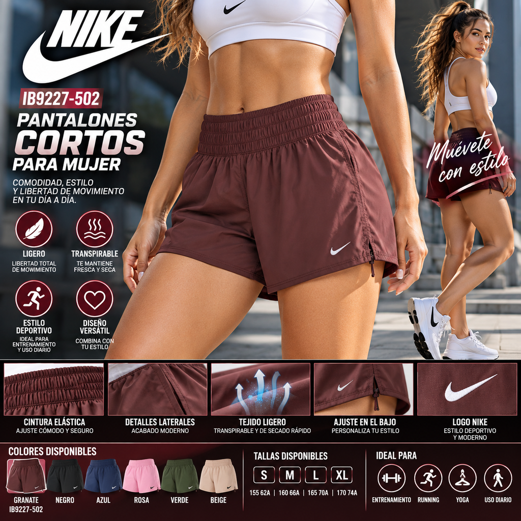 Nike IB9227-502 | Women's Color-Block Shorts | Casual Sportswear