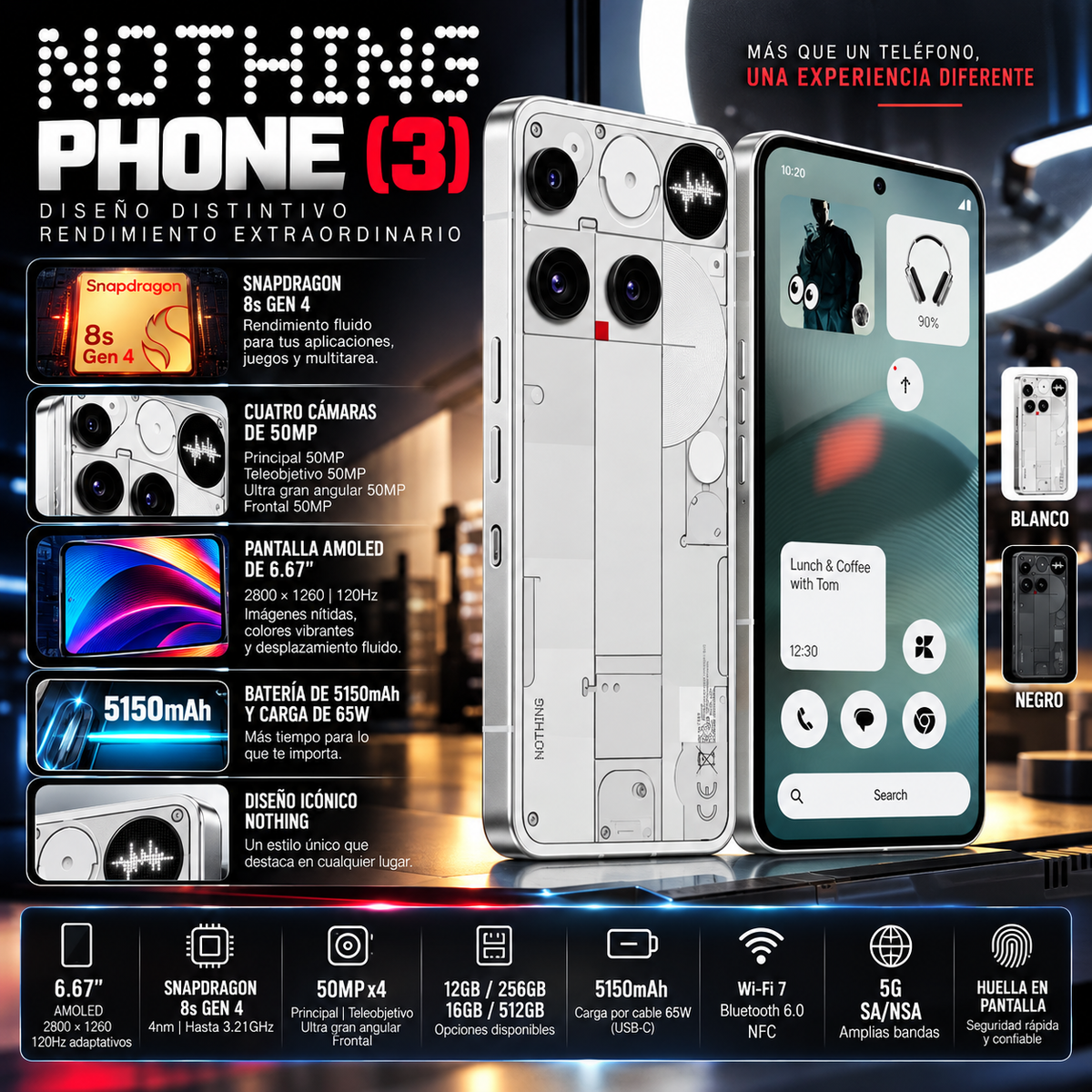 Nothing Phone (3) | 50MP Cameras & 120Hz AMOLED | 5G Android Smartphone