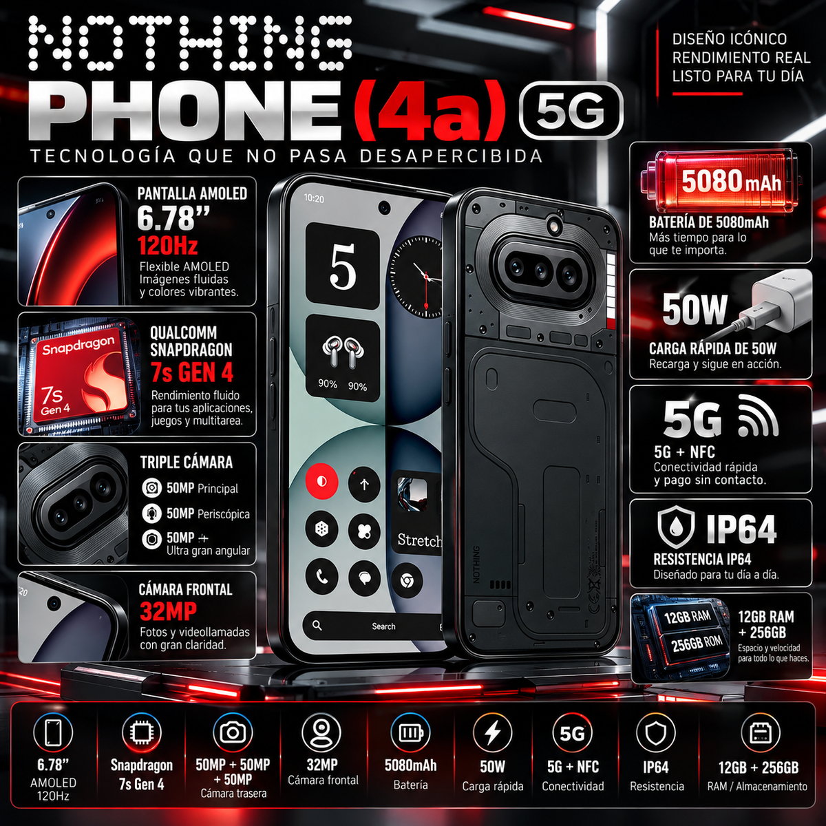 Nothing Phone (4a) | 120Hz AMOLED & 12GB/256GB | Global 5G Smartphone