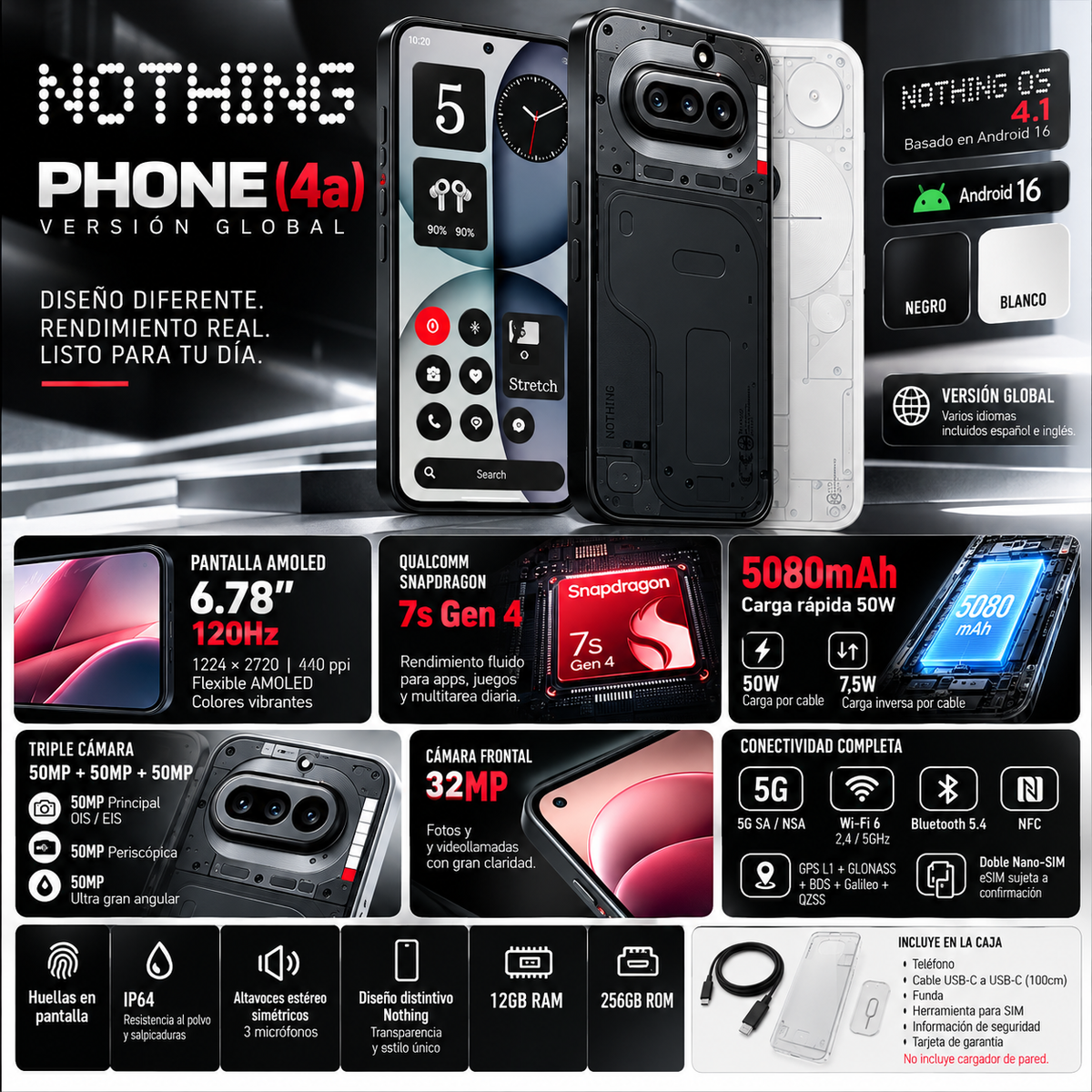 Nothing Phone (4a) | 120Hz AMOLED & 12GB/256GB | Global 5G Smartphone
