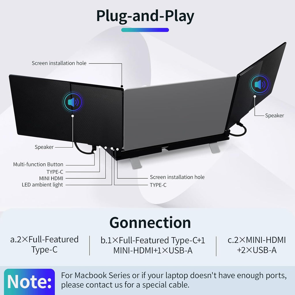 POTTMACEE Extensor de pantalla para portátil de 14.2 pulgadas