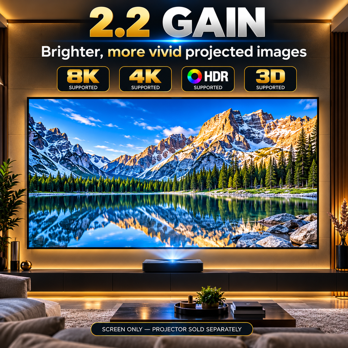Yinzam Fresnel ALR Screen | 80–120 Inch 16:9 | UST or Long Throw