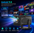 Proyector Smart HY320 | Android 11 | WiFi 6 | 390 ANSI Lúmenes | 1080P | Corrección Automática