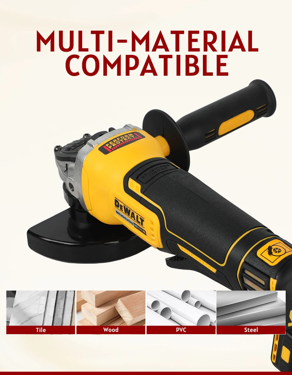 DEWALT-Compatible DCG405 | 18V Brushless Angle Grinder | 125mm