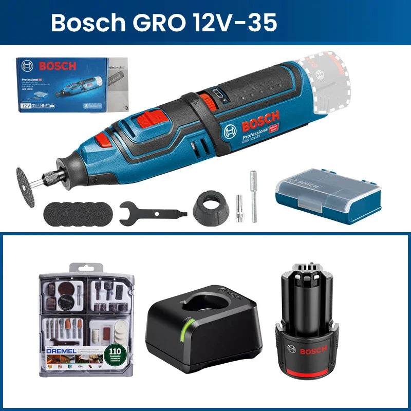 Bosch GRO 12V-35 | Cordless Rotary Tool | Battery Options