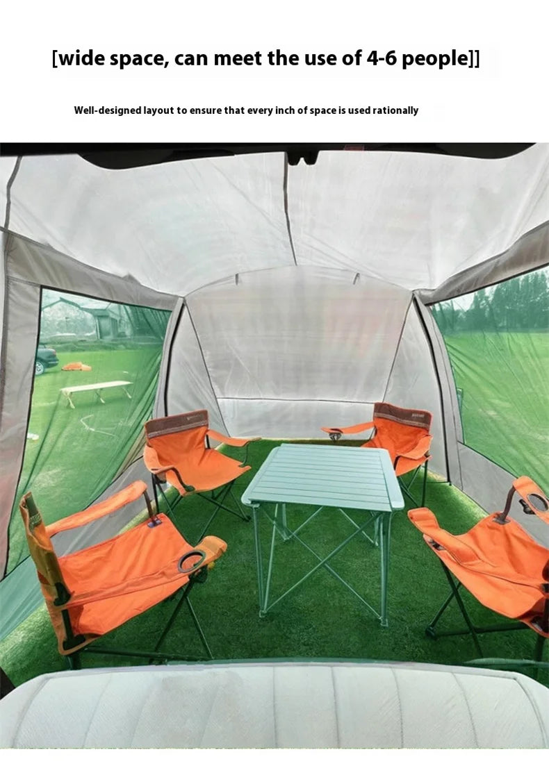 SUV Car Tail Tent | 3-4 Person Waterproof Camping Tent | Tunnel & Dome Style | UPF50 PU3000mm