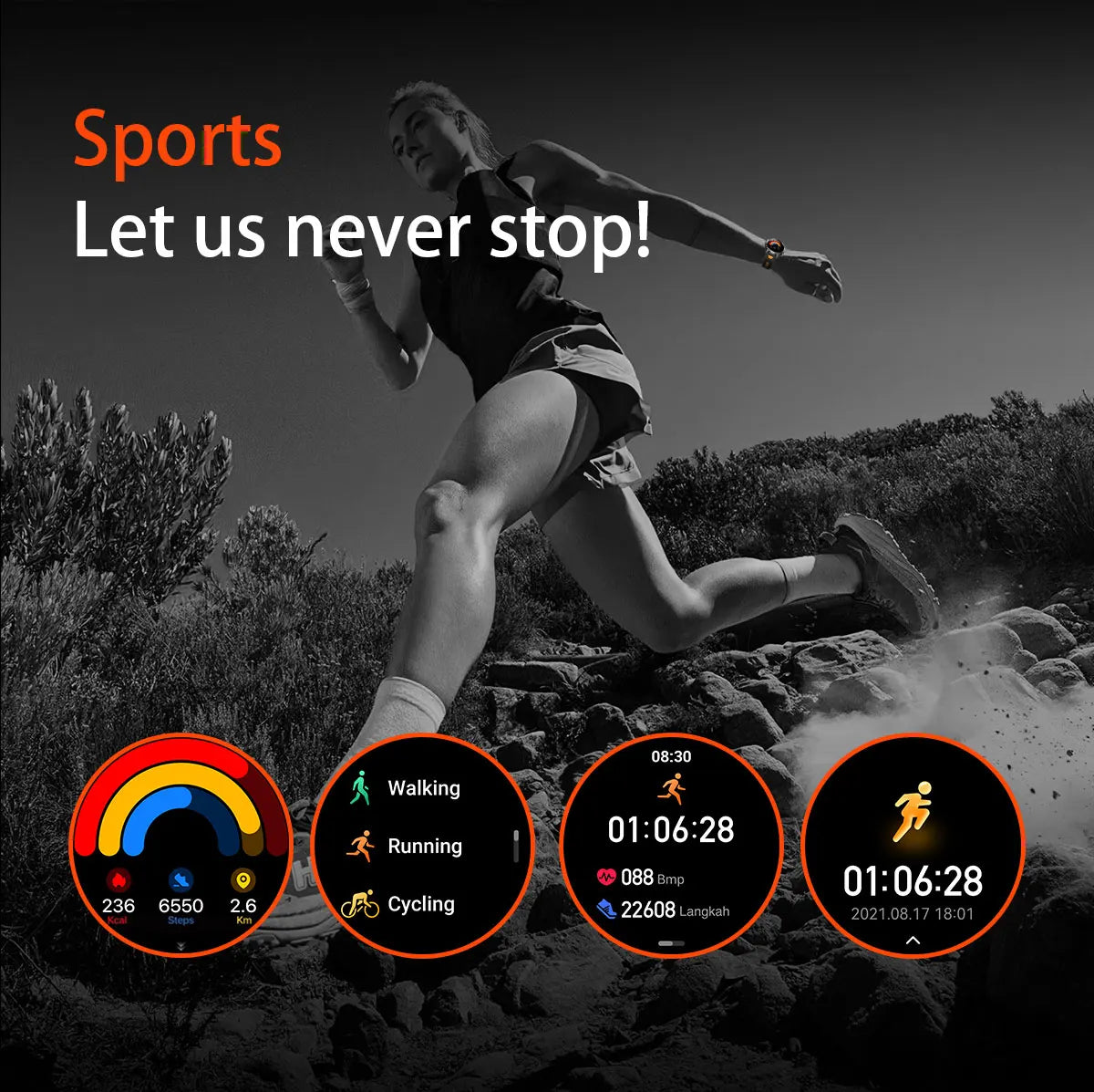 Flttoltn AK106 | Smartwatch Militar 1400mAh | AMOLED 1.7", IP69K, Linterna LED, 100+ Deportes