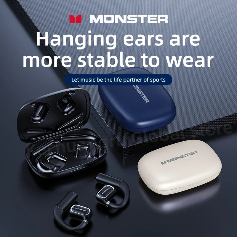 Monster XKO01 - Auriculares TWS Bluetooth 5.3 | 28h Batería | ENC | Ear Hook