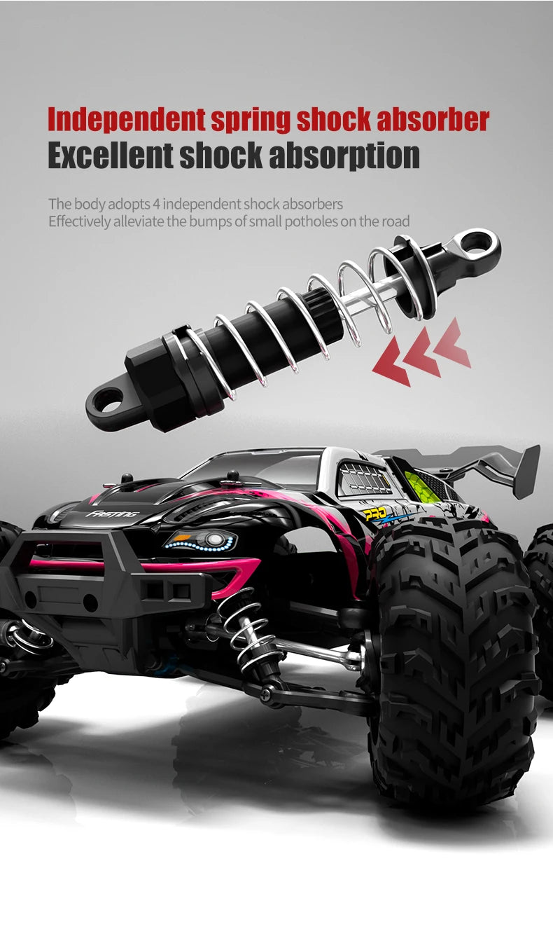 RC Monster Truck 4WD Brushless — 75km/h Off-Road 1/16 Scale | LED Headlights & Metal Parts