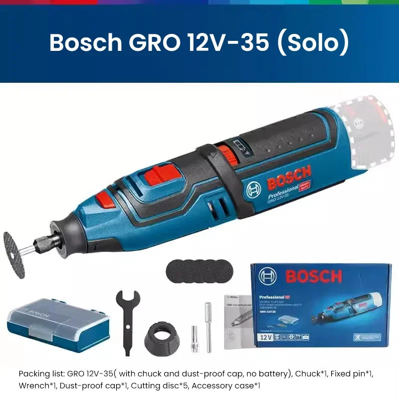 Bosch GRO 12V-35 | Cordless Rotary Tool | Battery Options