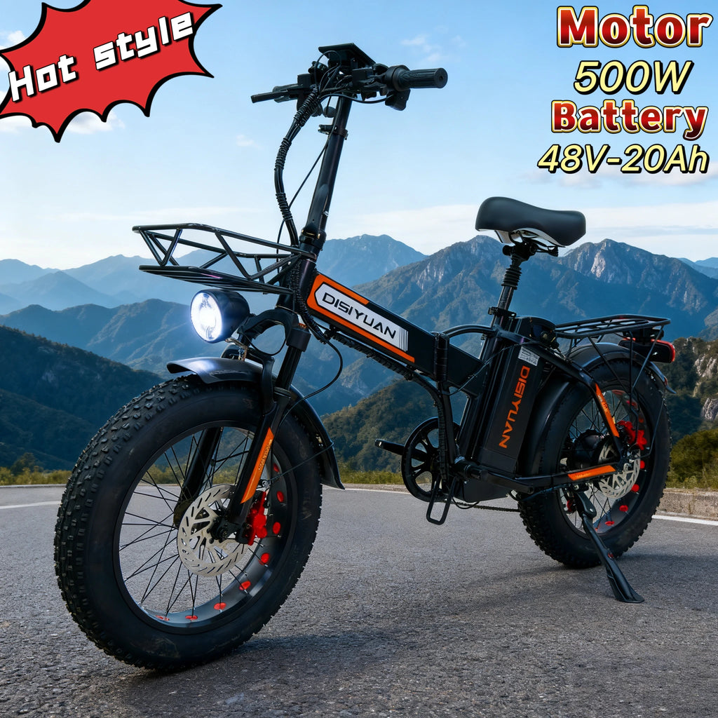 E-Bike Plegable 20" | Motor 500W | 48V 20Ah | Multi-Amortiguación | Batería Extraíble | Adultos | Bicicleta Eléctrica
