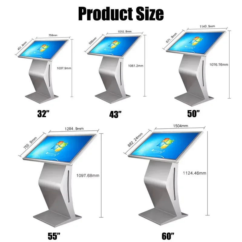32-Inch Floor-Standing Touchscreen Kiosk | Full HD Digital Signage / Quiosco táctil de pie de 32 pulgadas