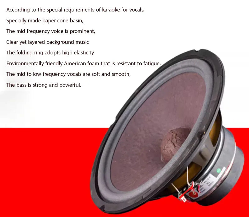 AOSIBAO 10" HIFI Bookshelf Speaker | 3-Way 150W | Wood Cabinet | Home Theater & KTV