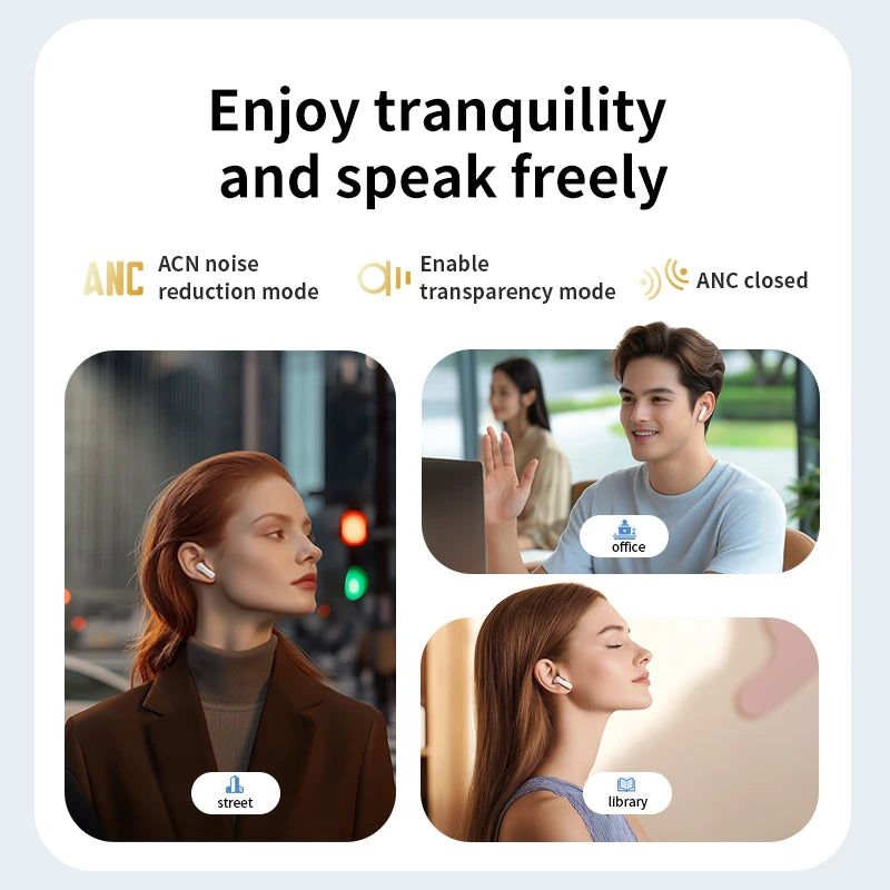 Traductor IA In-Ear | Bluetooth 5.4 | 134 Idiomas | Cancelación de Ruido | Tiempo Real | TWS | Myxon LX-10 / BY-09