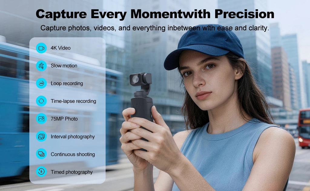 4K Pocket Vlog Camera | WiFi & Touchscreen