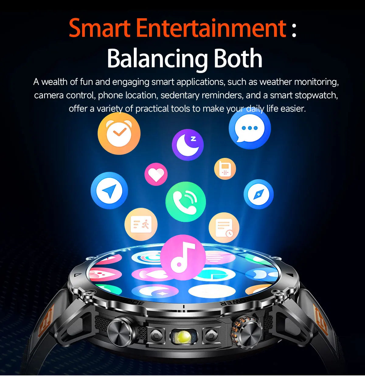 Flttoltn AK106 | Smartwatch Militar 1400mAh | AMOLED 1.7", IP69K, Linterna LED, 100+ Deportes