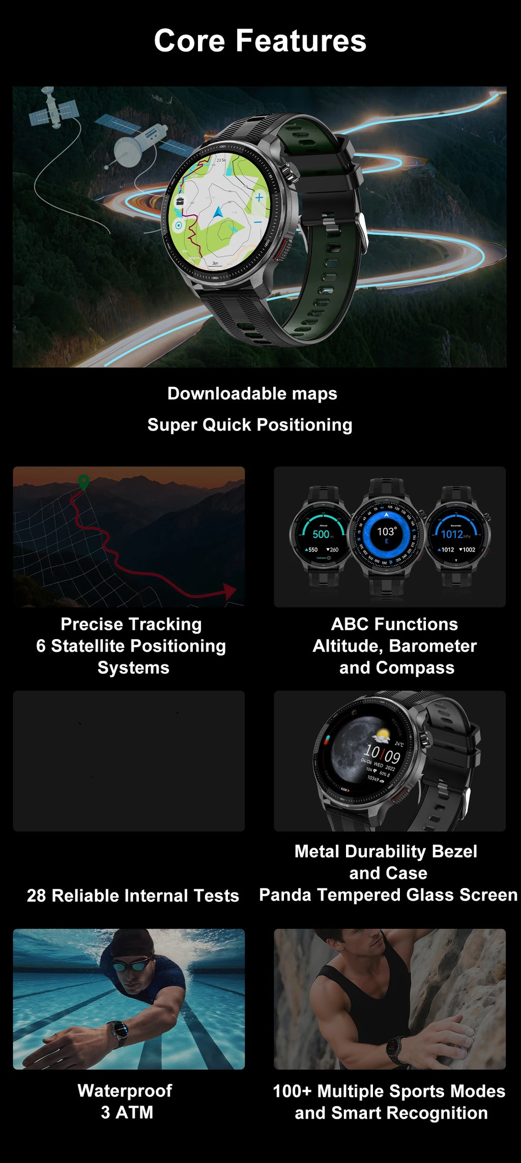 Smartwatch DT G6 2026 | AMOLED 1.43" | GPS + Mapas Offline | 3ATM | 4GB | Outdoor