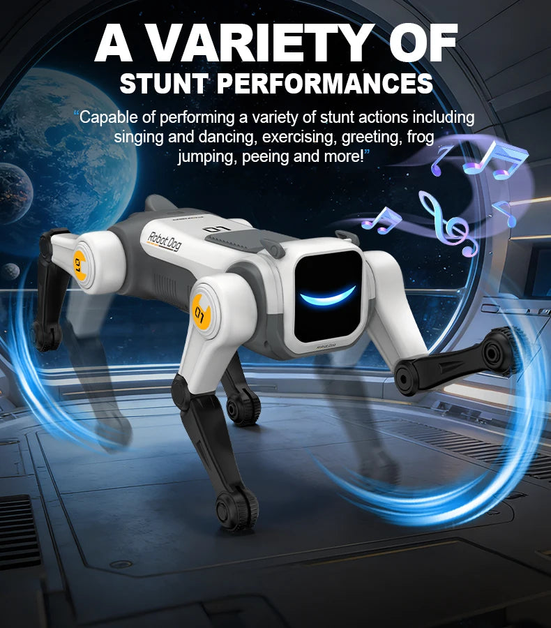 Perro Robot RC Inteligente IA – Control por Voz, Programable, Canta, Baila y Hace Acrobacias