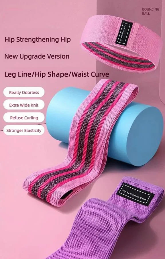 Set 3 Bandas de Resistencia Glúteos | Extra Anchas 8.3cm | 3 Niveles | Yoga Gym Fitness