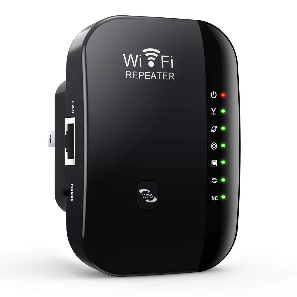 WiFi Repeater 300Mbps 2.4GHz – Wireless Signal Booster & Range Extender | EU & US Plug