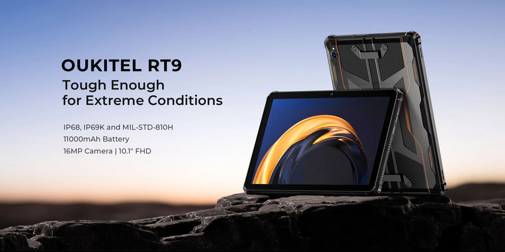 Tablet Robusta Oukitel RT9 10.1" | Android 14 | 24GB RAM + 256GB | 4G LTE | 11000mAh | Resistente al Agua | Huella Digital