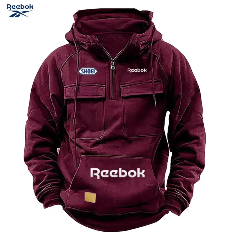 Reebok Men's Pullover Hoodie | Thick Polyester Knit | Autumn & Winter