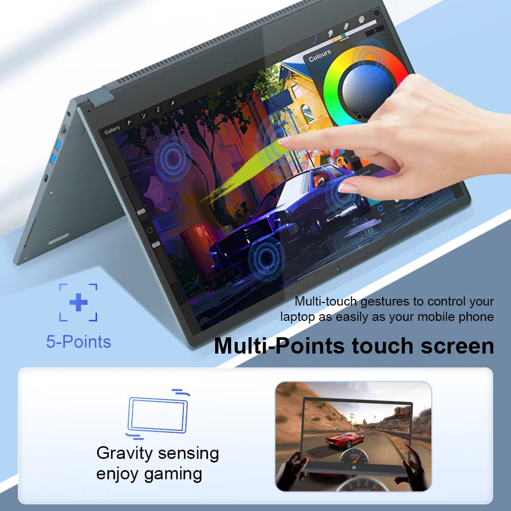 Ninkear YBook15 Laptop 2-in-1 15.6" | AMD Ryzen 3, 16GB RAM, 512GB SSD | Touch 360°, Windows 11