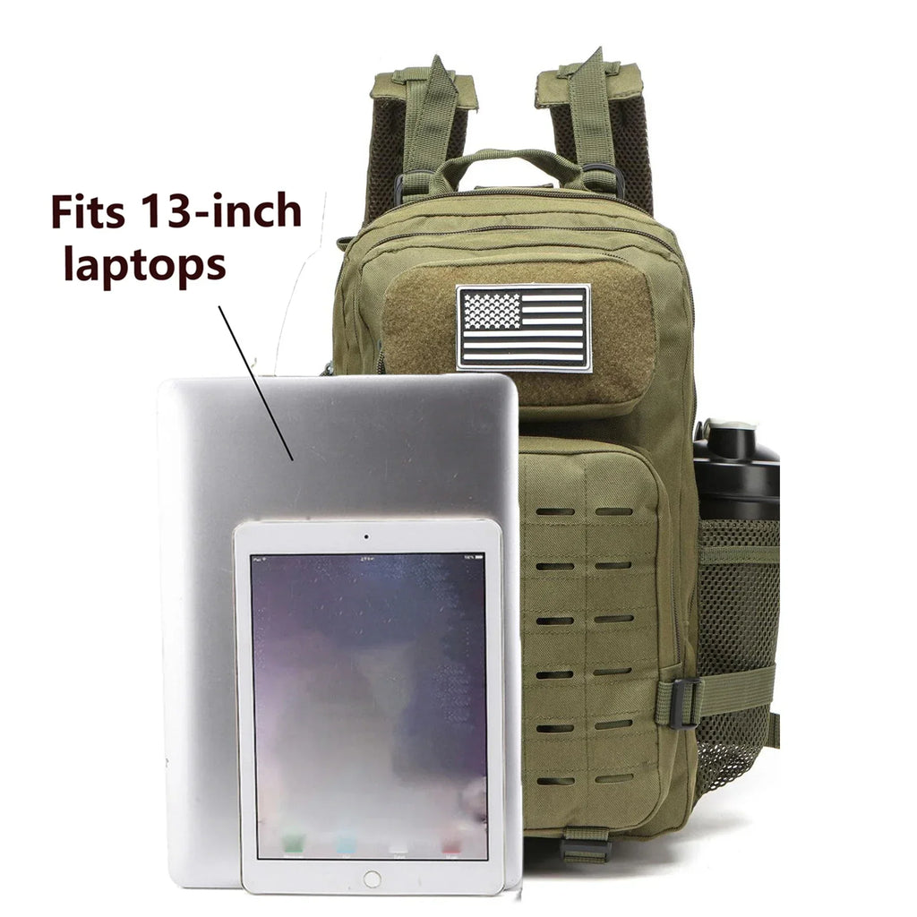 Waterproof Backpack 25L/50L | Gym, Hiking, Travel & Laptop Bag | Dual Bottle Holders | 12 Colors