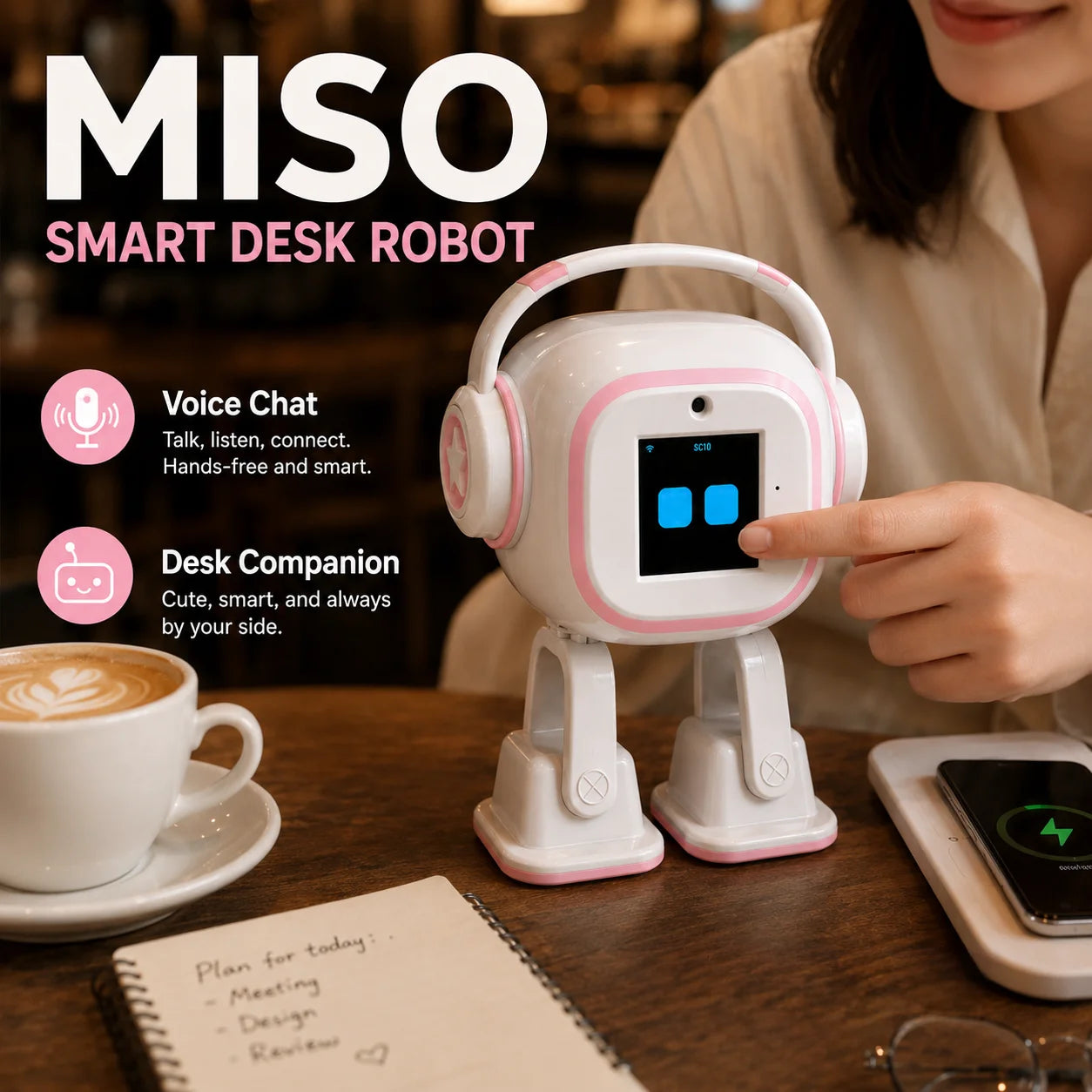 Robot Compañero IA – Control por Voz, Interacción Emocional, Cámara, Chat Inteligente y Baile