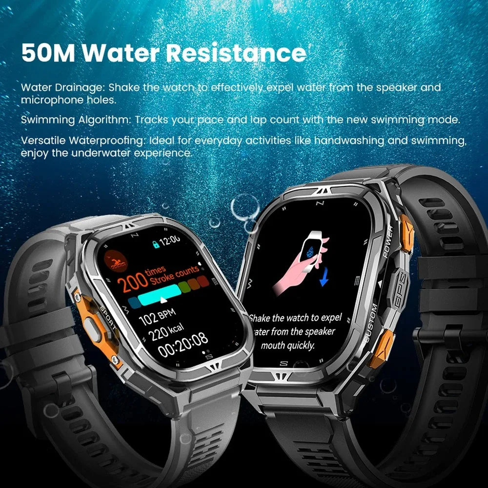 Smartwatch GPS 2025 | AMOLED 1.96" 410×502 | Bluetooth 5.3 | 5ATM | Brújula | 530mAh | Android & iOS | Reloj Inteligente GPS 2025 | AMOLED 1.96" | Bluetooth 5.3 | 5ATM | Brújula | 530mAh